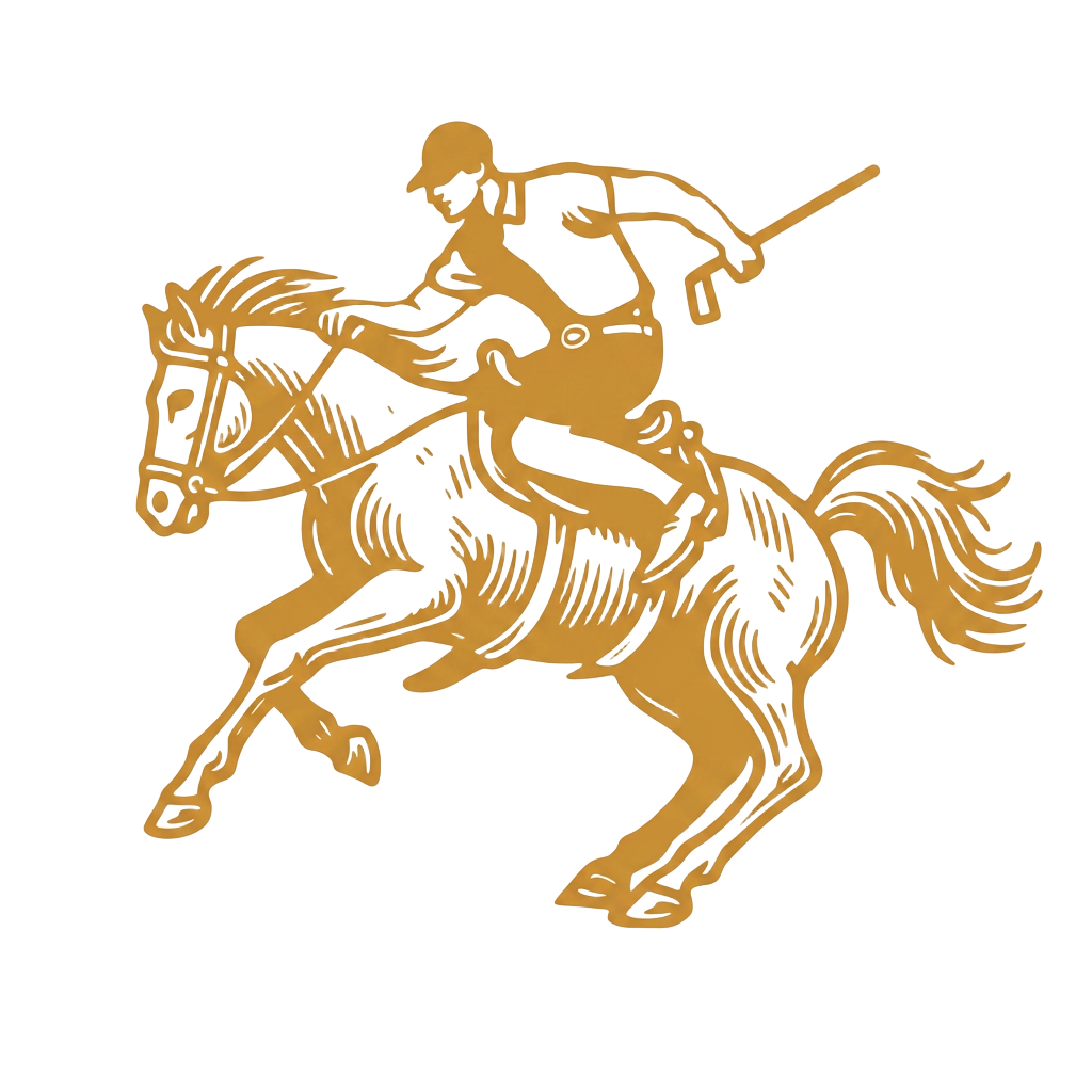 Stampede horse and rider mark